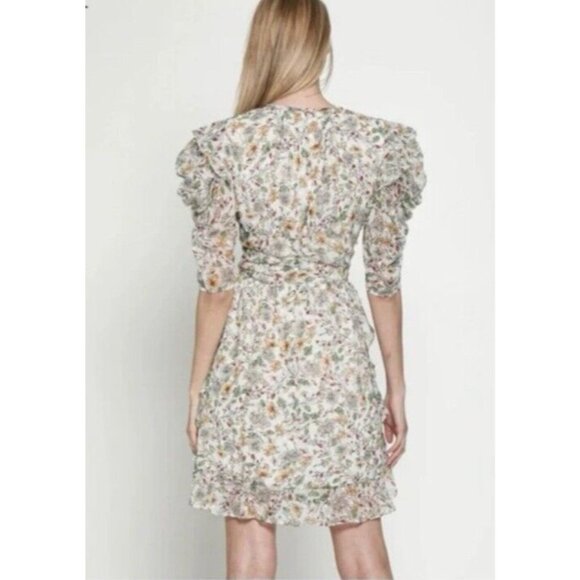 Walter Baker Dress 12 Flowy A Line V Neck Ruffled Flutter Romantic Floral NEW - Picture 11 of 16
